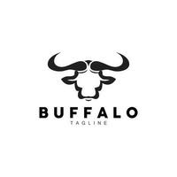 buffel logotyp, boskap bruka djur- vektor, buffel huvud design enkel mall silhuett vektor