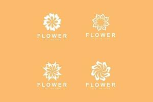 Blumen- Logo, Blätter und Blumen botanisch Garten Vektor, Blumen- Design von Leben vektor