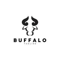 buffel logotyp, boskap bruka djur- vektor, buffel huvud design enkel mall silhuett vektor