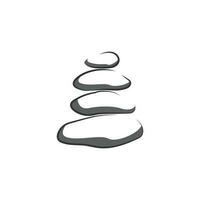 Stein Logo, Vektor Zen Meditation Stein Balance Ruhe, Yoga minimalistisch einfach Design, Silhouette Illustration