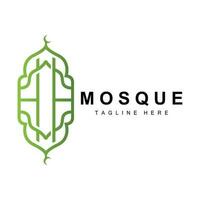 Moschee Logo, islamisch Anbetung Design, eid al fitr Moschee Gebäude Vektor Symbol Vorlage, Ramadan, eid al adha