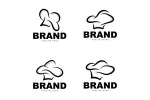 Kochmützen-Logo, Kochen, Vektor, handgefertigte Kochmützen-Kollektion, Produkt-Branding-Design vektor