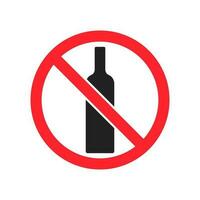 Nej alkohol dryck förbjuda tecken ikon isolerat vektor illustration
