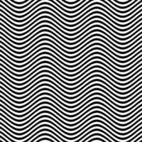 rand vågor svart vit sömlös mönster bakgrund vektor illustration