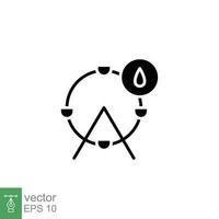 verlängerbar Energie Symbol. einfach solide Stil. nachhaltig ökologisch Energie, sauber, Wasser, elektrisch Konzept. schwarz Silhouette, Glyphe Symbol. Vektor Illustration isoliert auf Weiß Hintergrund. eps 10.