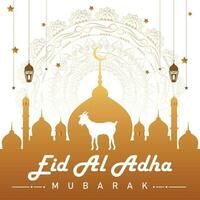 eid al adha Mubarak islamisch Festival Gruß Design Vorlage vektor