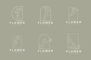 Blumen- Logo, Blätter und Blumen botanisch Garten Vektor, Blumen- Design von Leben vektor