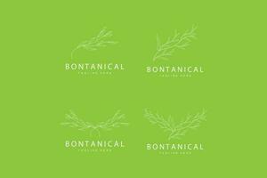 botanisch Logo, Natur Pflanze Design, Blume Pflanze Symbol Vektor mit Linie Modell-