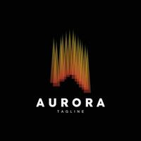 Aurora Logo, einfach Design tolle natürlich Landschaft von Polarlicht, Vektor Symbol Vorlage, Illustration