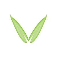Bambus Logo, Panda Essen Grün Pflanze Vektor, einfach minimalistisch Design, Illustration Element Vorlage vektor