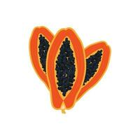 Papaya-Logo-Design, Vitamin-Frucht-Vektor, Symbol für Fruchtprodukt-Markenillustration vektor