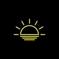 enkel solnedgång översikt logotyp ikon vektor