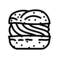 Vanille Sahne Puff Essen Snack Linie Symbol Vektor Illustration