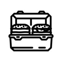 Mittagessen Box Kinder Essen Linie Symbol Vektor Illustration