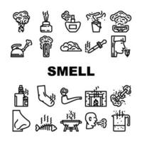 Geruch Nase Aroma Geruch Symbole einstellen Vektor