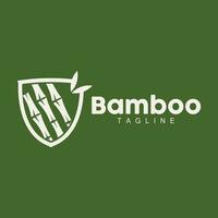 bambu logotyp, panda mat grön växt vektor, enkel minimalistisk design, illustration element mall vektor