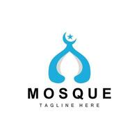 Moschee Logo, islamisch Anbetung Design, eid al fitr Moschee Gebäude Vektor Symbol Vorlage, Ramadan, eid al adha