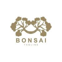 Bonsai Baum Logo. einfach minimalistisch Silhouette Design, Pflanze Vektor, Symbol Illustration Element vektor