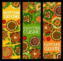 egyptisk kök restaurang måltider vertikal banderoller vektor