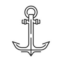 Marine- oder Meer Reise Schiff Anker dünn Linie Symbol vektor