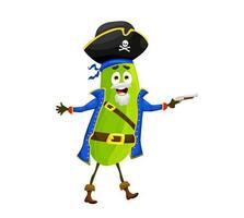 tecknad serie halloween zucchini pirat rolig karaktär vektor