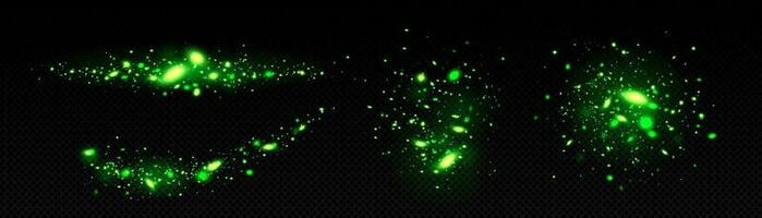 Grün Magie Glühwürmchen funkeln scheinen bewirken Vektor