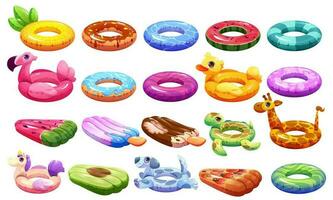 aufblasbar Gummi schwimmen Schwimmbad Ring Karikatur Vektor