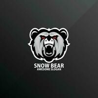 Schnee Bär Logo Spielen Esport Design Maskottchen vektor