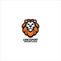 lejon huvud logotyp gaming esport design vektor