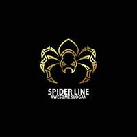 Spindel med lyx Färg logotyp design linje konst vektor