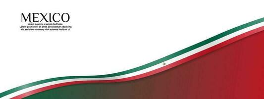 Mexikaner Flagge Banner Hintergrund mit Kopieren Raum. Flagge Band von Italien auf farbig Hintergrund. gebogen winken Mexikaner Flagge Schleife. editierbar Vektor Illustration. eps 10.
