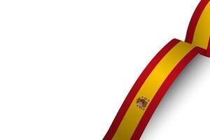 winken 3d Spanien Flagge auf Weiß Hintergrund Banner. realistisch Königreich von Spanien Flagge. Vektor Illustration. eps 10