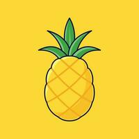 Ananas Obst Karikatur Vektor Symbol Illustration. Essen Obst Symbol Konzept isoliert Prämie Vektor. eben Karikatur Stil geeignet zum Netz Landung Buchseite, Banner, Aufkleber, Hintergrund