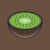 kiwi frukt tecknad serie vektor ikon illustration. mat frukt ikon begrepp isolerat premie vektor. platt tecknad serie stil lämplig för webb landning sida, baner, klistermärke, bakgrund