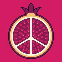 Granatapfel Obst Karikatur Vektor Symbol Illustration. Essen Obst Symbol Konzept isoliert Prämie Vektor. eben Karikatur Stil geeignet zum Netz Landung Buchseite, Banner, Aufkleber, Hintergrund