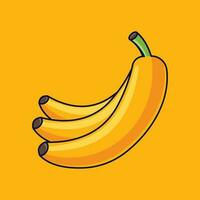 Banane Obst Karikatur Vektor Symbol Illustration. Essen Obst Symbol Konzept isoliert Prämie Vektor. eben Karikatur Stil geeignet zum Netz Landung Buchseite, Banner, Aufkleber, Hintergrund