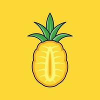 Ananas Obst Karikatur Vektor Symbol Illustration. Essen Obst Symbol Konzept isoliert Prämie Vektor. eben Karikatur Stil geeignet zum Netz Landung Buchseite, Banner, Aufkleber, Hintergrund