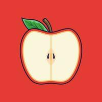 Apfel Obst Karikatur Vektor Symbol Illustration. Essen Obst Symbol Konzept isoliert Prämie Vektor. eben Karikatur Stil geeignet zum Netz Landung Buchseite, Banner, Aufkleber, Hintergrund