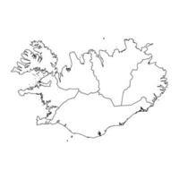 Island Karte mit administrative Bezirke. Vektor Illustration.
