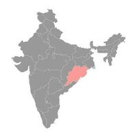 odisha Zustand Karte, administrative Aufteilung von Indien. Vektor Illustration.