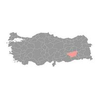 diyarbakir Provinz Karte, administrative Abteilungen von Truthahn. Vektor Illustration.