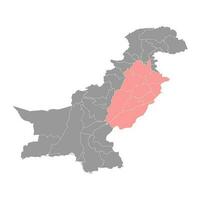 Punjab Provinz Karte, Provinz von Pakistan. Vektor Illustration.