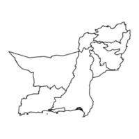 Belutschistan Provinz Karte, Provinz von Pakistan. Vektor Illustration.