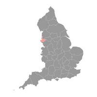 Merseyside Karte, zeremoniell Bezirk von England. Vektor Illustration.