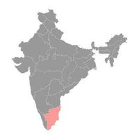 tamil nadu stat Karta, administrativ division av Indien. vektor illustration.