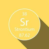 strontium symbol med lång skugga design. kemisk element av de periodisk tabell. vektor illustration.