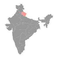 uttarakhand Zustand Karte, administrative Aufteilung von Indien. Vektor Illustration.
