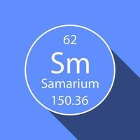 Samarium Symbol mit lange Schatten Design. chemisch Element von das periodisch Tisch. Vektor Illustration.