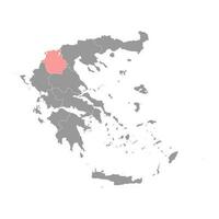 Västra macedonia område Karta, administrativ område av grekland. vektor illustration.