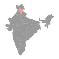 Himachal Pradesh Zustand Karte, administrative Aufteilung von Indien. Vektor Illustration.